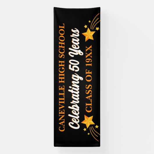 Feest! 50 jaar! 12 ft grote klasse reünie banner (Verticaal)