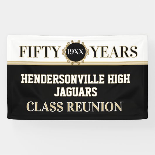 Feest! 50-jarig Reünie Viering Banner (Horizontaal)