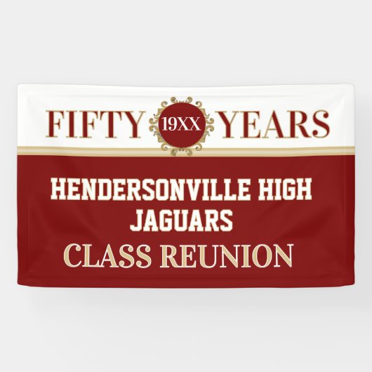 Feest! 50-jarig Reünie Viering Spandoek (Horizontaal)