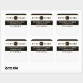 Feest! 50e hereniging naamstickers vierkante sticker (Vel)