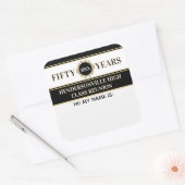 Feest! 50e hereniging naamstickers vierkante sticker (Envelop)