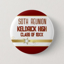 Feest! 50e klasreünie aangepast  ronde button 5,7 cm