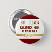 Feest! 50e klasreünie aangepast  ronde button 5,7 cm (Voorkant /achterkant)