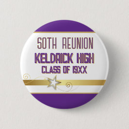 Feest! 50ste klasreünie aangepast  ronde button 5,7 cm