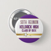 Feest! 50ste klasreünie aangepast  ronde button 5,7 cm (Voorkant /achterkant)