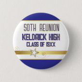 Feest! 50ste klasreünie aangepast  ronde button 5,7 cm (Voorkant)