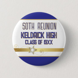Feest! 50ste klasreünie aangepast  ronde button 5,7 cm