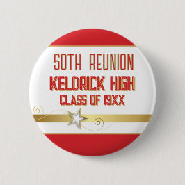 Feest! 50ste klasreünie aangepast  ronde button 5,7 cm