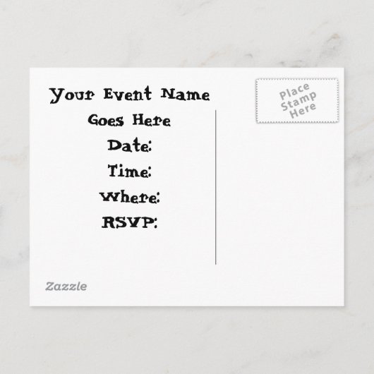 Feest - aanpasbaar save the date briefkaart (Achterkant)