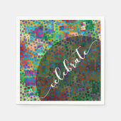 Feest: Abstract kleurrijk Confetti Afstuderen Servetten (Voorkant)