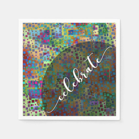 Feest: Abstract kleurrijk Confetti Afstuderen Servetten (Voorkant)