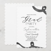 feest Afstuderen,Minimalistische zwart-wit Kaart (Voorkant / Achterkant)