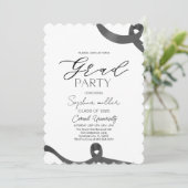 feest Afstuderen,Minimalistische zwart-wit Kaart (Staand voorkant)