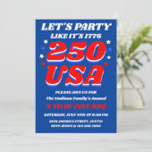 Feest als 1776 USA 250 Patriottische Uitnodiging (Staand voorkant)