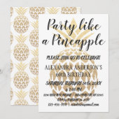 Feest als een ananas 50ste verjaardag uitnodiging (Voorkant / Achterkant)