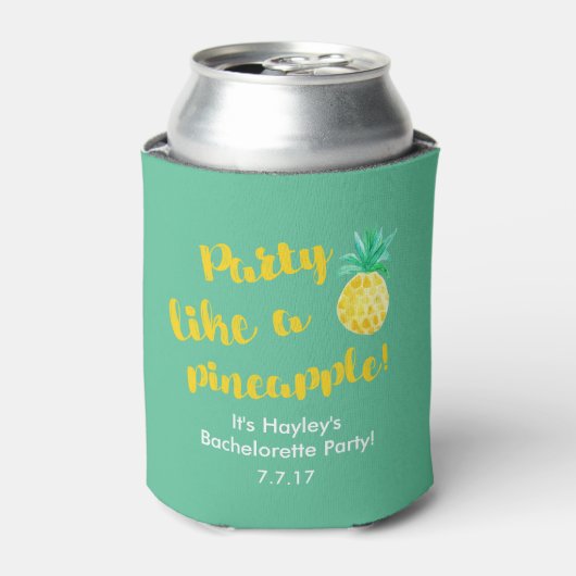 Feest als een ananas Bachelorette Drink houder Blikjeskoeler (Blikje Voorkant)