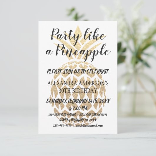Feest als een ananas elke leeftijd Verjaardagsuitn Kaart (Staand voorkant)