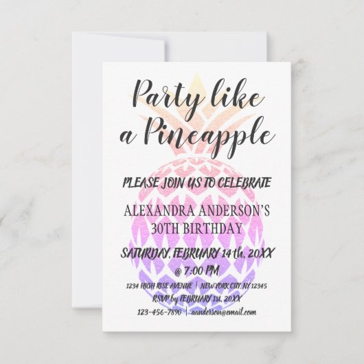 Feest als een ananas elke leeftijd Verjaardagsuitn Kaart (Voorkant)