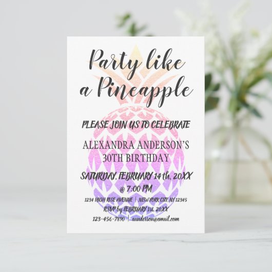 Feest als een ananas elke leeftijd Verjaardagsuitn Kaart (Staand voorkant)