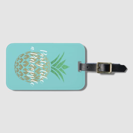 Feest als een ananas tropische reis bagagelabel (Voorkant (horizontaal))