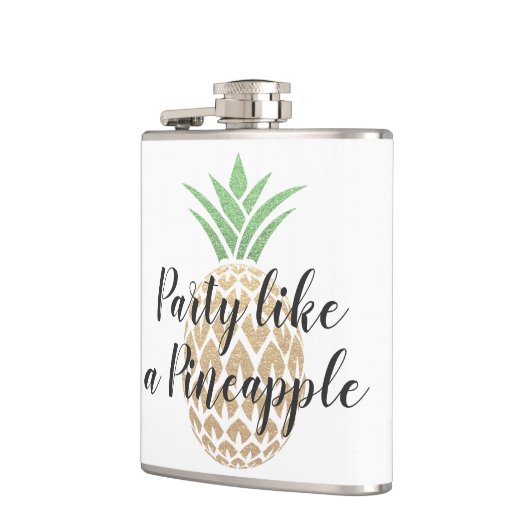 Feest als een ananas verjaardag of bruiloft heupfles (Links)
