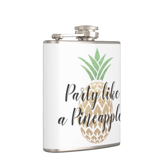Feest als een ananas verjaardag of bruiloft heupfles (Rechts)