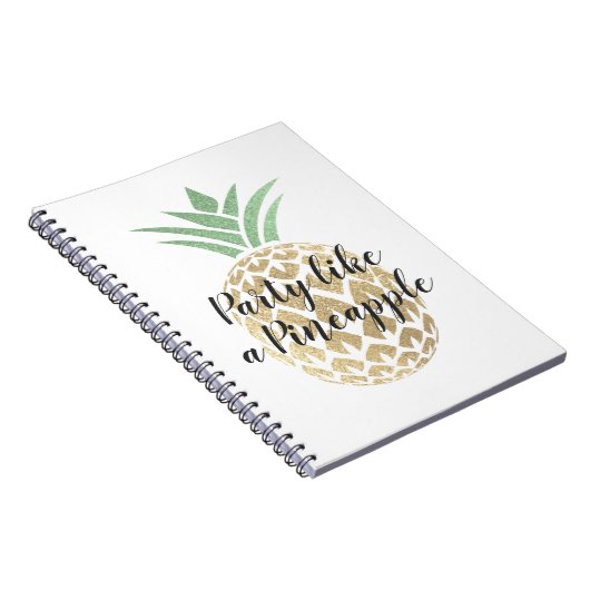 Feest als een ananas verjaardag of bruiloft notitieboek (Rechterzijde)