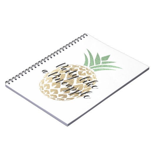 Feest als een ananas verjaardag of bruiloft notitieboek (Linkerzijde)