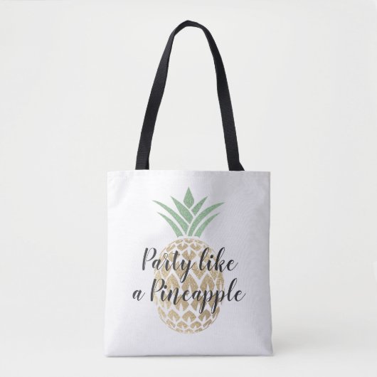 Feest als een ananas verjaardag of bruiloft tote bag (Voorkant)