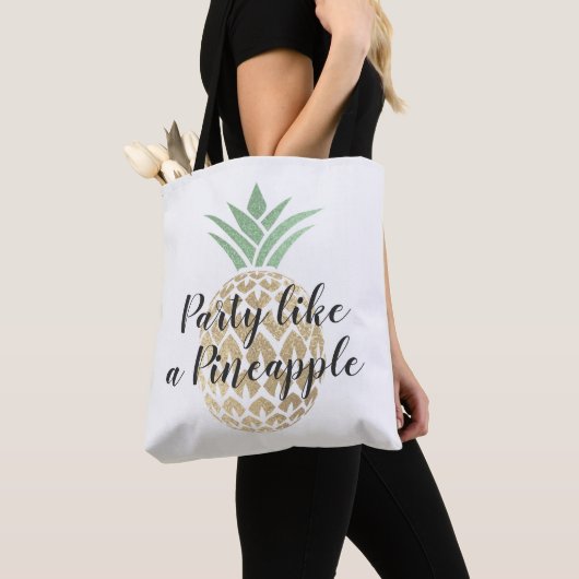 Feest als een ananas verjaardag of bruiloft tote bag (Dichtbij)