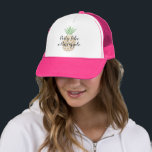 Feest als een ananas verjaardag of bruiloft trucker pet<br><div class="desc">Tropische Hawaiiaanse partij zoals een ananas bruiloft,  vrijgezel of verjaardag witte bruiloft Pet voor een Hawaii bestemming bruiloft of verjaardagsfeest.</div>