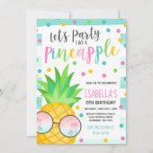Feest als een ananas verjaardag uitnodiging (Voorkant)