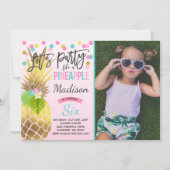 Feest als een ananas verjaardag uitnodiging (Voorkant)