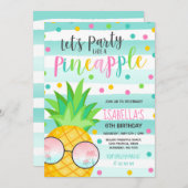 Feest als een ananas verjaardag uitnodiging (Voorkant / Achterkant)