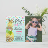 Feest als een ananas verjaardag uitnodiging (Staand voorkant)
