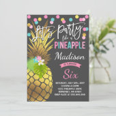 Feest als een ananas verjaardag uitnodiging (Staand voorkant)