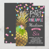 Feest als een ananas verjaardag uitnodiging (Voorkant / Achterkant)