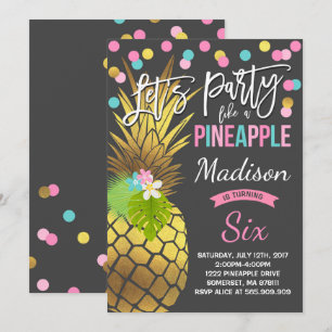 Feest als een ananas verjaardag uitnodiging