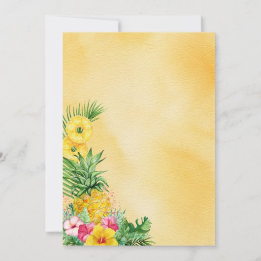 Feest als een ananas verjaardagsuitnodiging kaart (Achterkant)