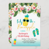 Feest als een ananas verjaardagsuitnodiging kaart (Voorkant / Achterkant)