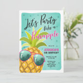 Feest als een ananas verjaardagsuitnodiging Tropic Kaart (Staand voorkant)