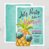 Feest als een ananas verjaardagsuitnodiging Tropic Kaart (Voorkant / Achterkant)
