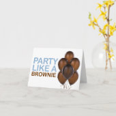 Feest als een Brownie Verjaardag Kaart (blauw) (Gele Bloem)