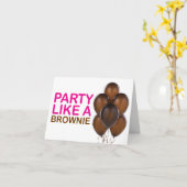 Feest als een Brownie Verjaardag Kaart (Roze) (Gele Bloem)