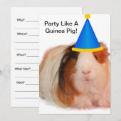 Feest als een cavia - Feestuitnodigingen Kaart (Voorkant / Achterkant)