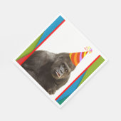 Feest als een dierengorilla met de verjaardag van servet (Hoek)