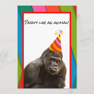 Feest als een dierengorilla met Pet Verjaardag V2 Kaart