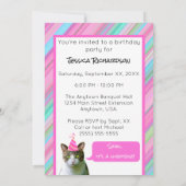 Feest als een dierenkat met feestverjaardag van he kaart (Achterkant)