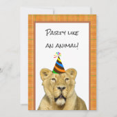 Feest als een dierenleeuw met Pet verjaardag Kaart (Voorkant)