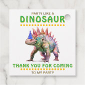 Feest als een dinosaurus Dank u gepersonaliseerd Bedankjes Labels (Achterkant)
